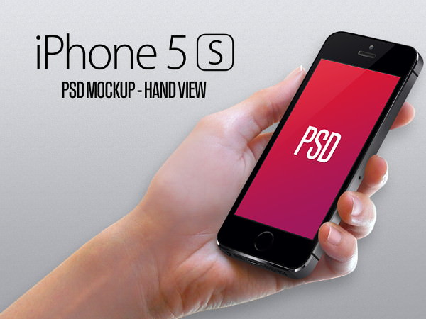 iPhone 5s Hand View mockup