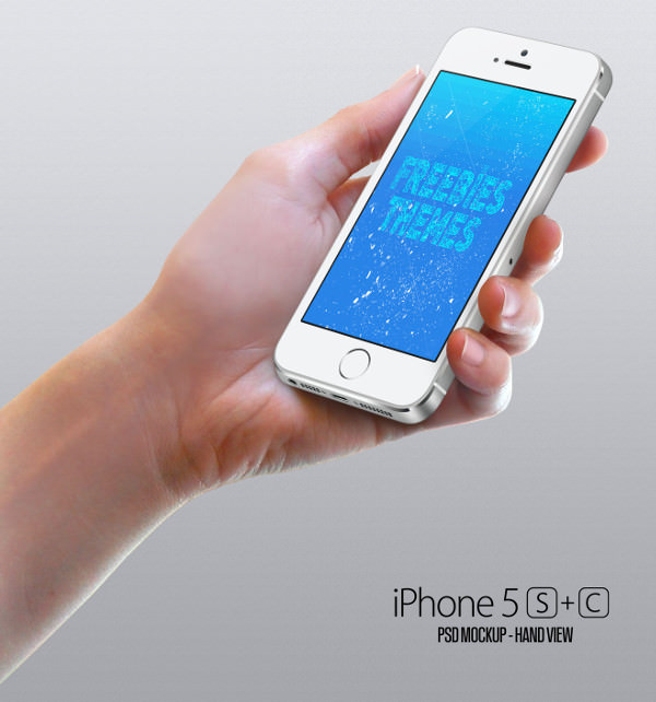 iPhone 5s and 5c Hand View Mockup PSD