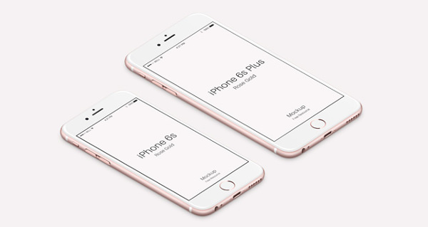 iPhone 6s Rose GoldMockup with isometric view
