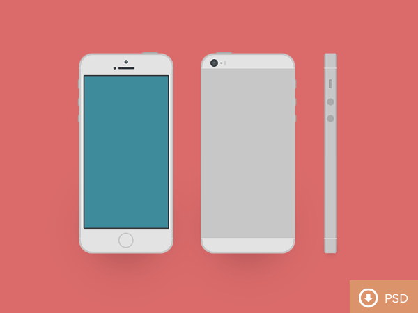 iphone 5s Flat PSD Mockup