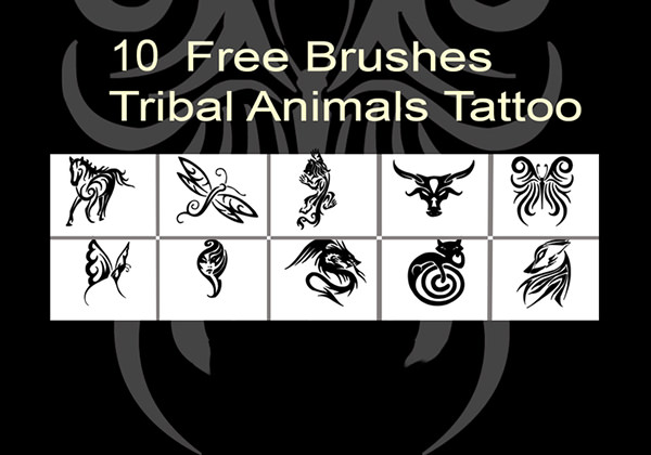 tribal animal tattoo brushes