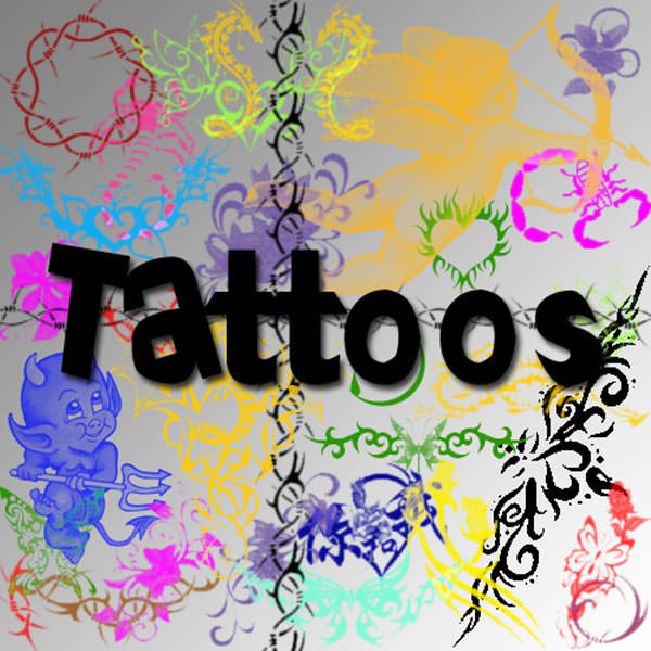 colorful tattoo brushes