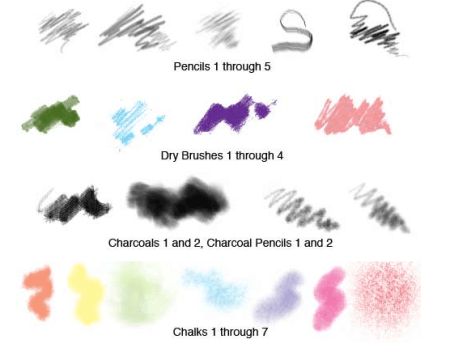 20 free chalk, charcoal and graphite brushes