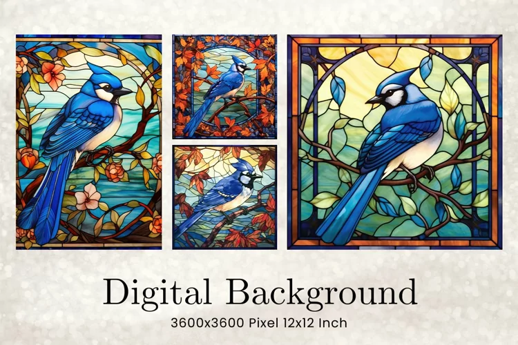 Bird Stained Glass Background Window Glass Texture