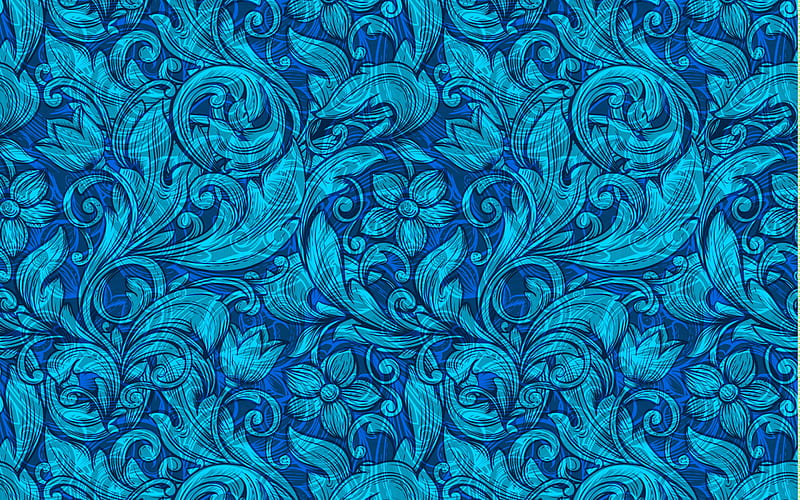 Blue Floral Pattern Texture for Free