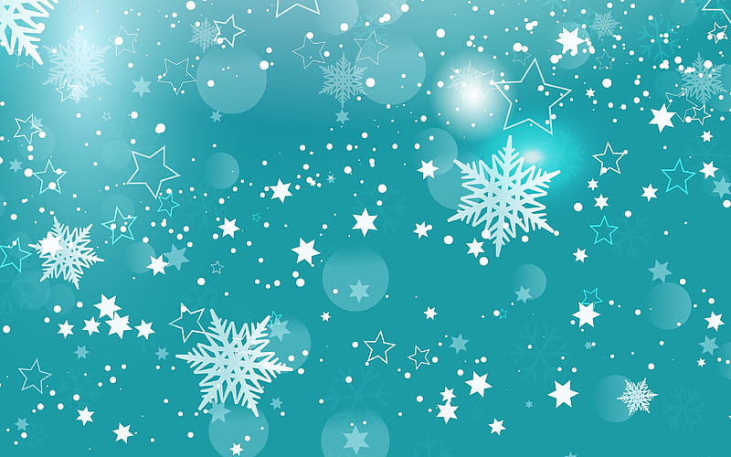 Blue Snow Flake Pattern Background