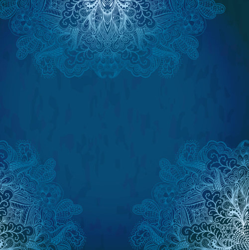 Blue Style Lace FreeVector Vintage Background