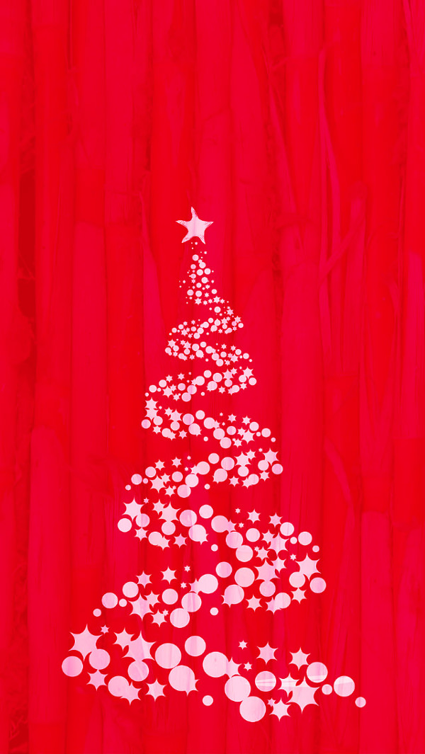 Christmas Tree Red iPhone 5 Background