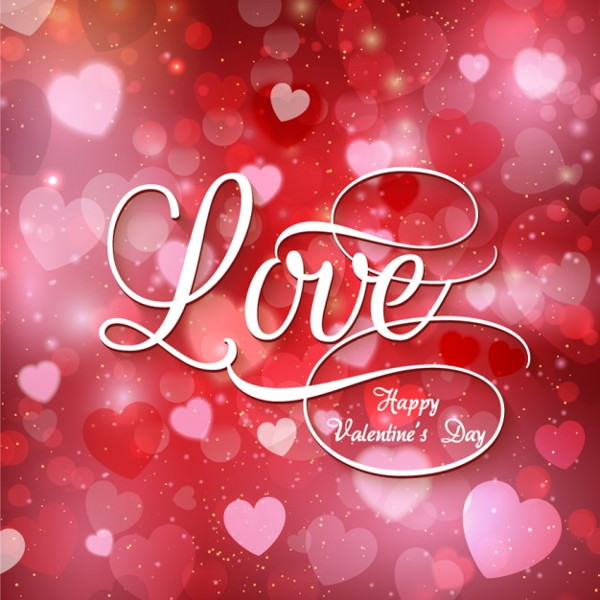 Colorful Bright Hearts Valentine Background