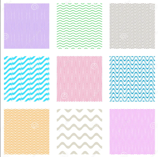 Colorful Simple Seamless Wavy Line Patterns