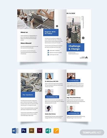 corporate event company tri fold brochure template