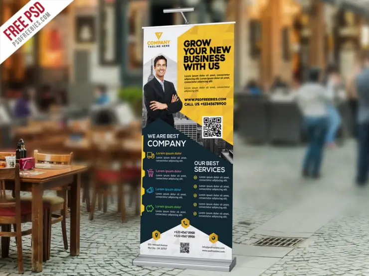 Corporate Roll Up Banner Design Free PSD