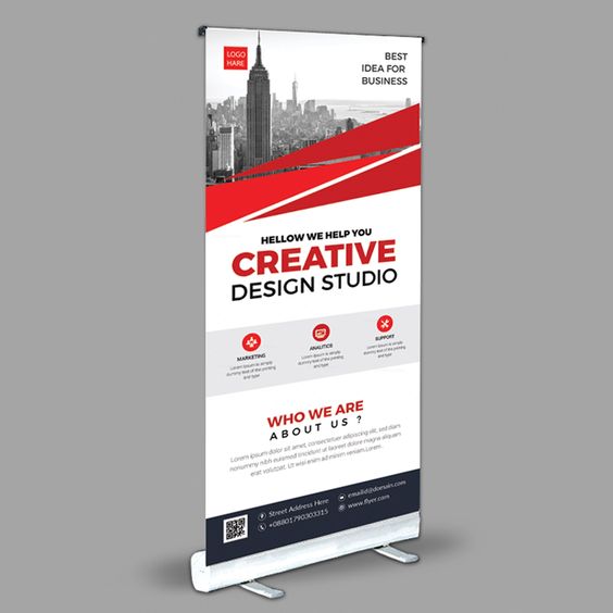 Creative Roll Up Banner Template PSD