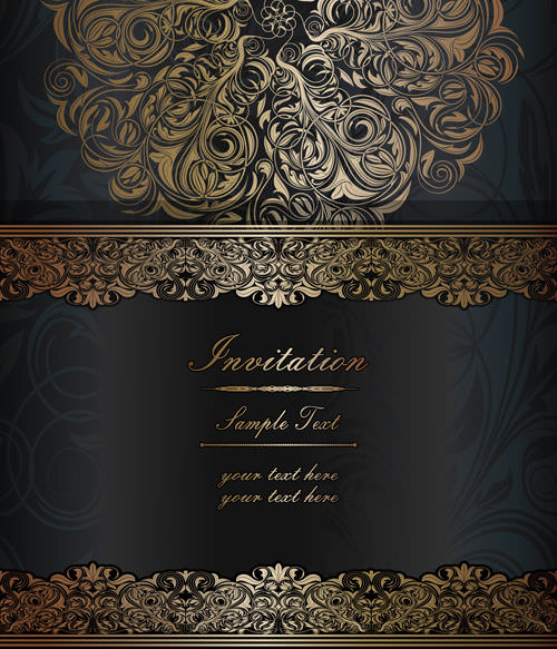 Dark Style Free Vector Vintage Floral Background Graphics Design