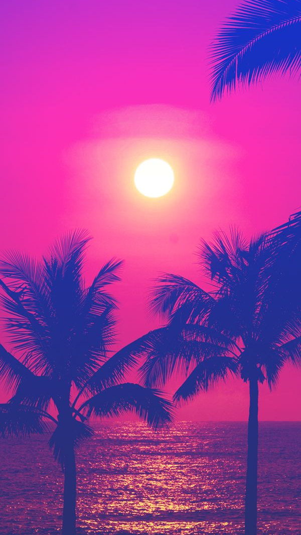 Free Sun Set Pink iPhone Backgrounds