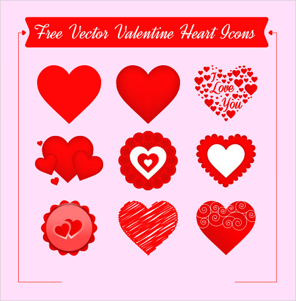 Free Vector Valentine Heart Icons