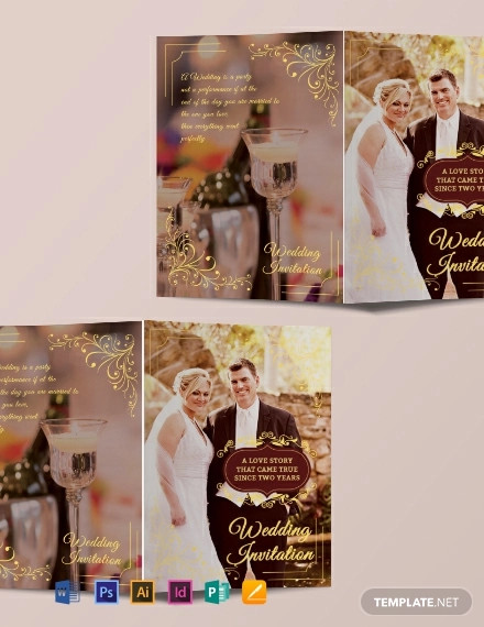 free wedding invitation bifold brochure template
