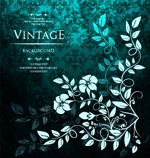 Grunge Style Vintage Floral Background