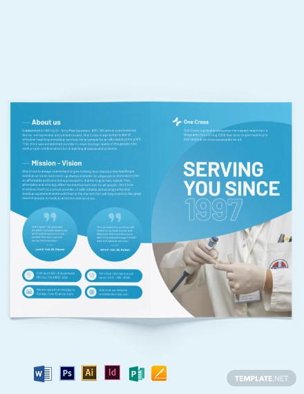 health fair bi fold brochure template