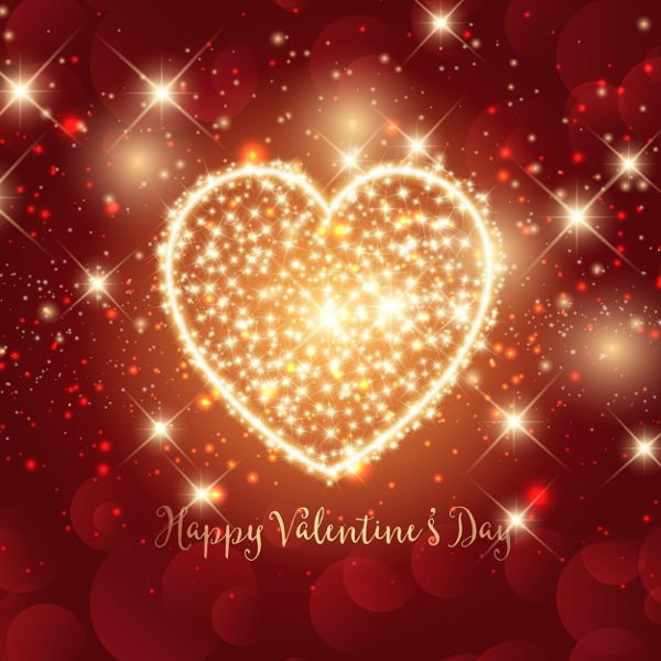 Lovely Valentine Background with Sparkly Heart Design