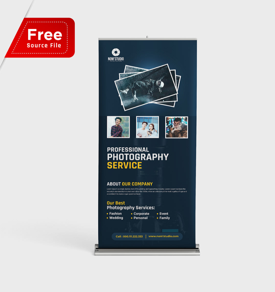 Photography Roll-Up Banner Design Template