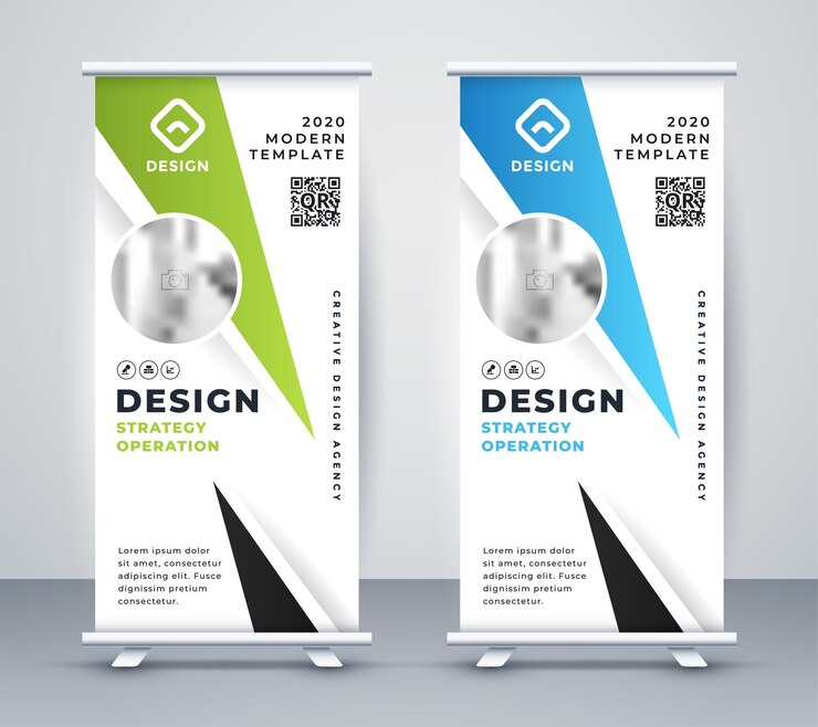 Professional Roll up Banner in Geometric Shape Style