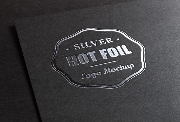 Silver Stamping Logo Mockup PSD