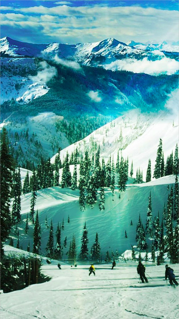 Ski Slope Paradise Winter HD iPhone 6 Background