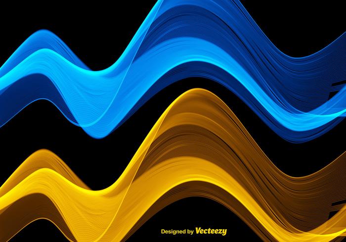 Vector Abstract Blue And Yellow Waves Free Vector