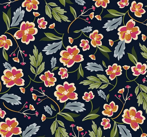 Vector Floral Background in Vintage Style