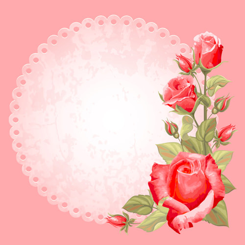 Vintage Rose Flower Background for Wedding and Invitation Card Designs