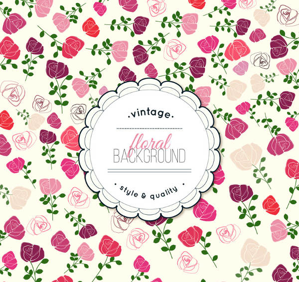 Vintage Rose Flowers Background