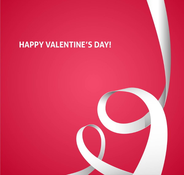 White Ribbon Valentine Background