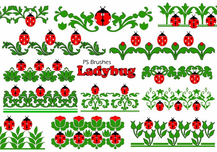 20 Ladybug Banner PS Brushes