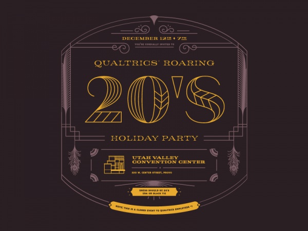 20’s Holiday Party Invite Front