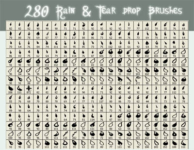 280 Rain and Tear Drop Brushes