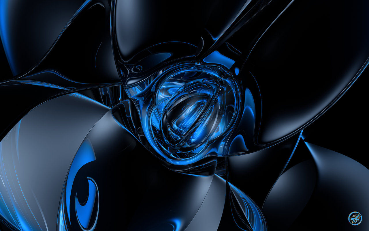 3D Blue & Black Background For Download