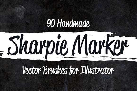 90 Sharpie Marker Vector Brushes