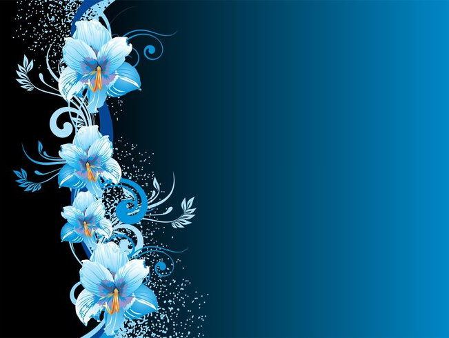 Abstract Blue Flowers Background