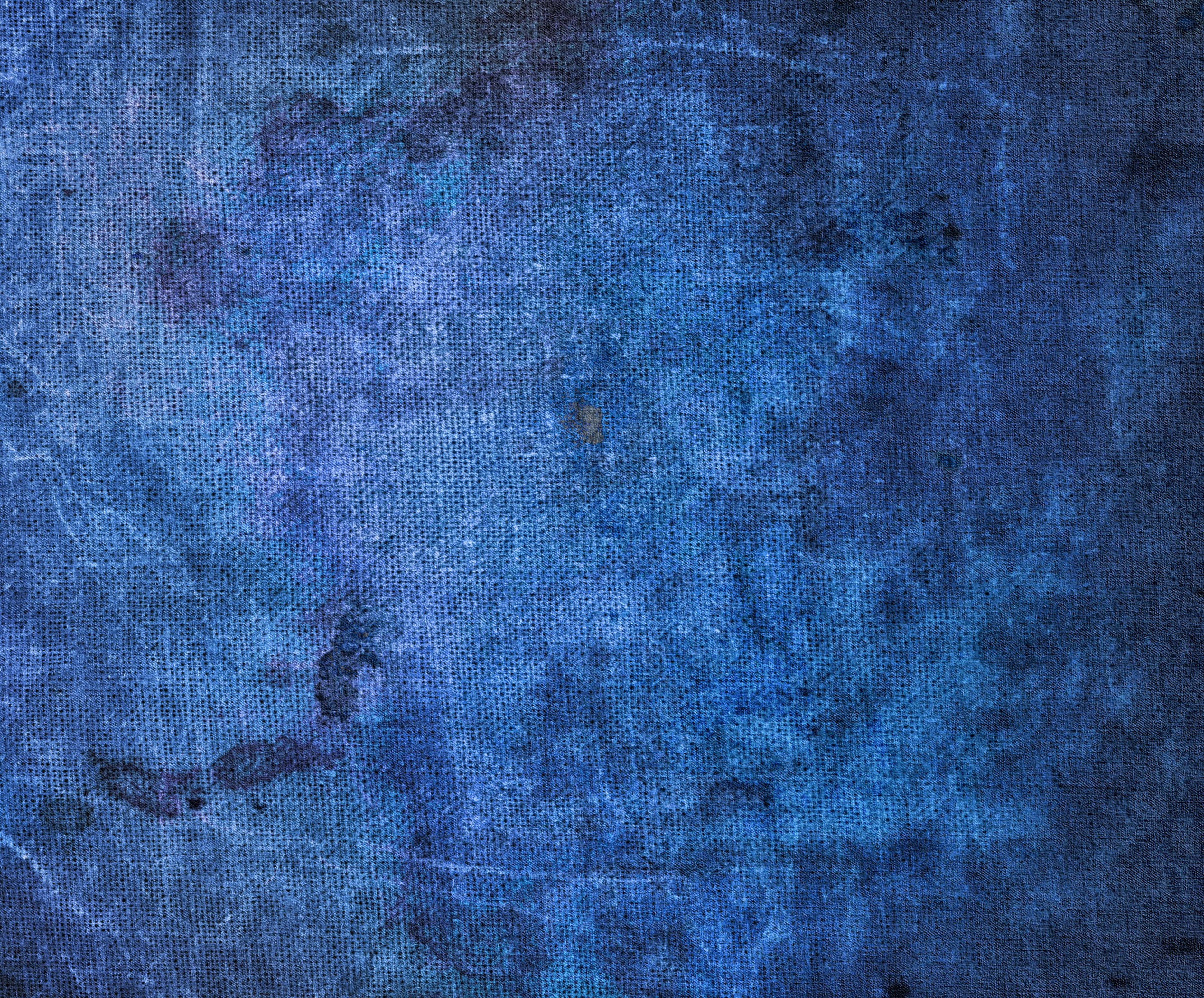 Abstract Grunge Texture On Blue Fabric
