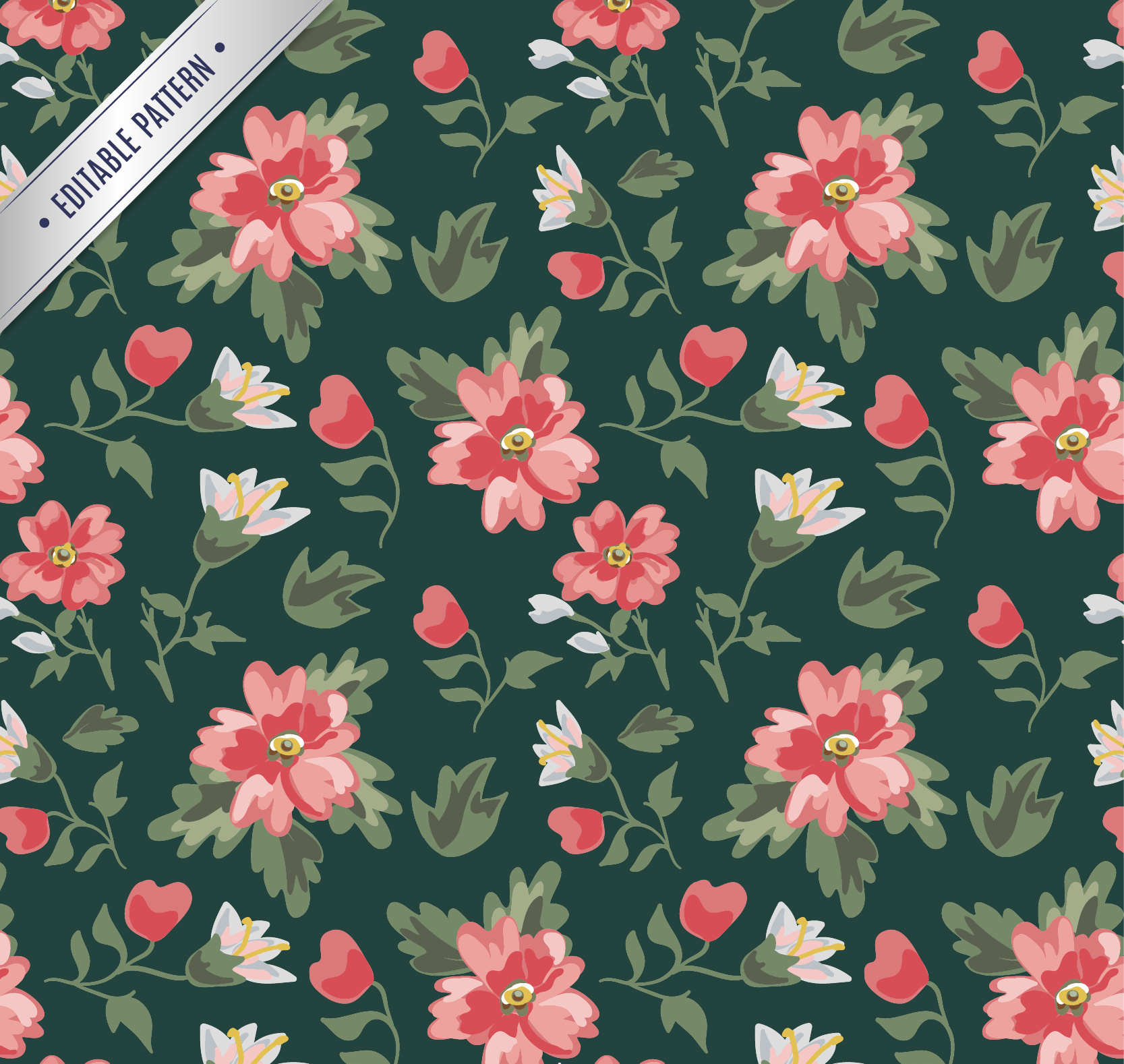 Awesome Beautiful Free Vintage Floral Pattern