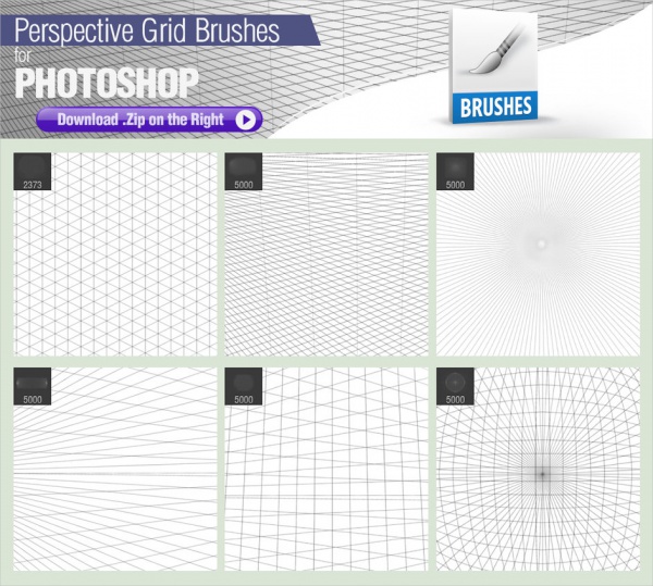 Black & White Lined Grid Brushes