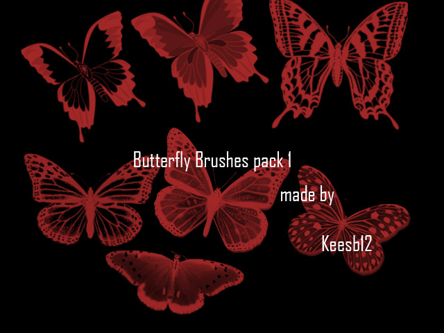 Black and Red Butterfly Brushes Pack