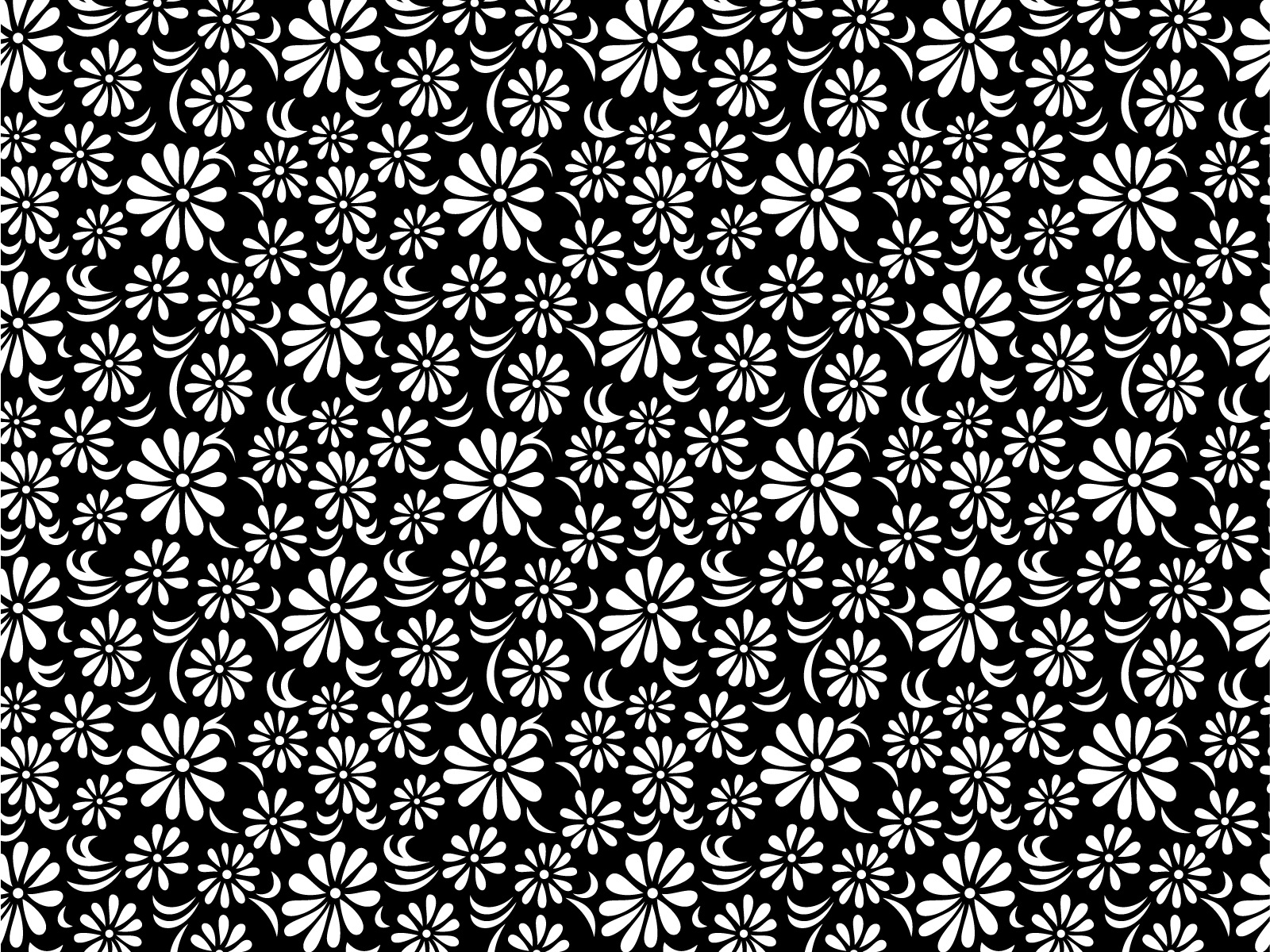 Black and White Floral Desktop Wallpaper