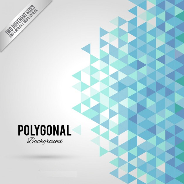 Blue & White Polygonal Background Free Vector