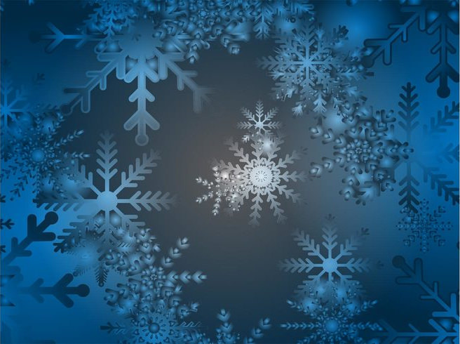 Blue & White Snow Flake Background