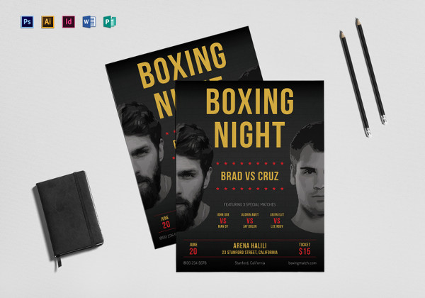 boxing flyer template