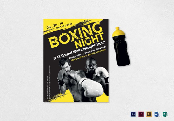 boxing night flyer template