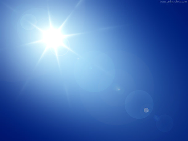 Clear Blue Sky with Sun Background