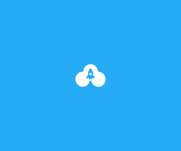 Cloud Hosting Rocket Logo Design 